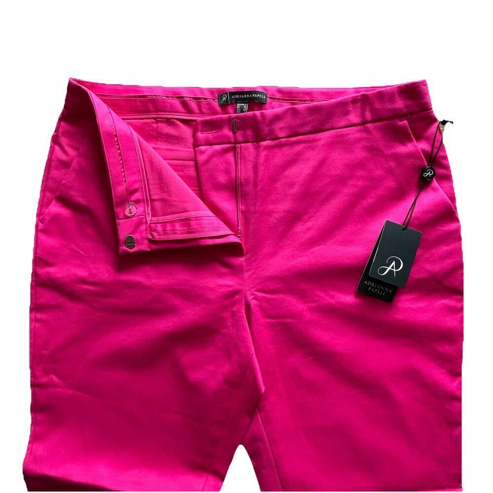 NEW Adrianna Papell Slim Leg Pant Palm Springs Afair Women's Size 10 Hot Pink - Picture 4 of 7